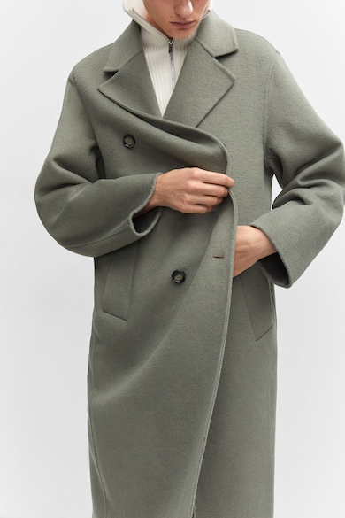 Mango Picarol bő fazonú gyapjútartalmú kabát női
