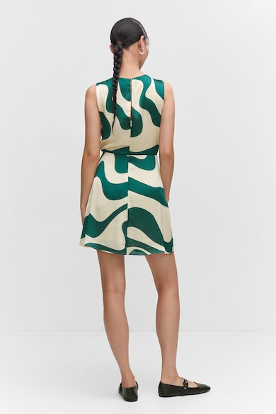 Mango Rosa mintás miniruha pliszírozott részletekkel női