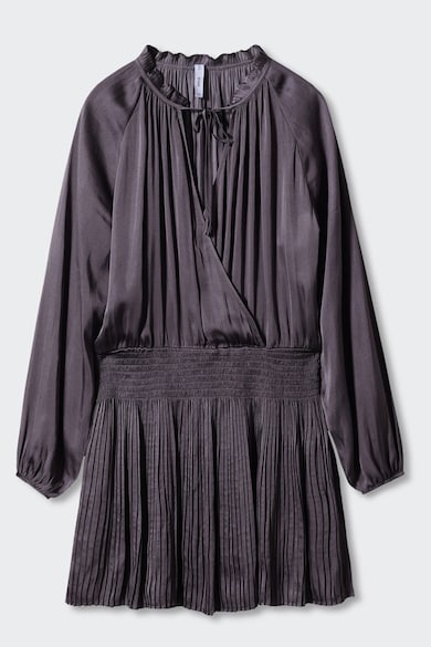 Mango Romy pliszírozott miniruha szatén hatással női