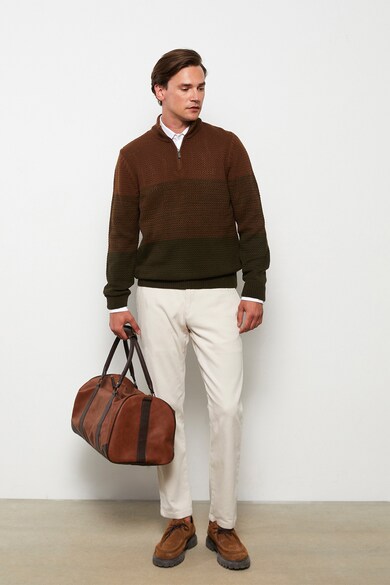 LC WAIKIKI Colorblock dizájnos pulóver rövid cipzáros hasítékkal férfi