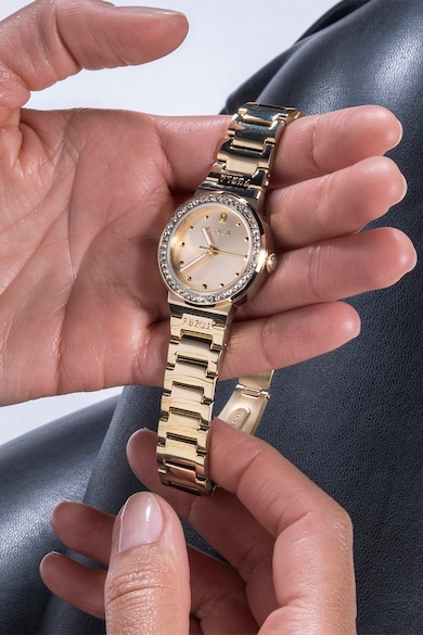 Furla Часовник от неръждаема стомана с кристали Жени