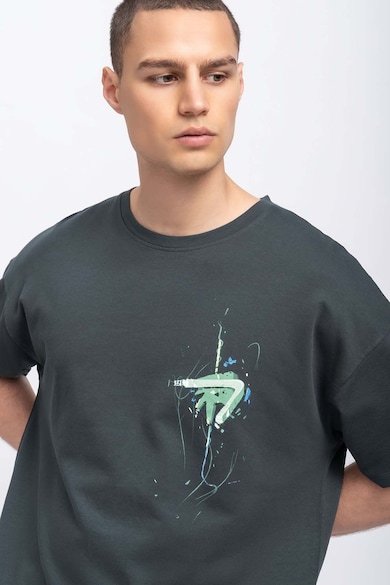 KAFT Tricou unisex lejer cu imprimeu abstract Femei