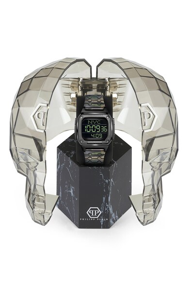 Philipp Plein Цифров часовник със силиконова каишка Мъже