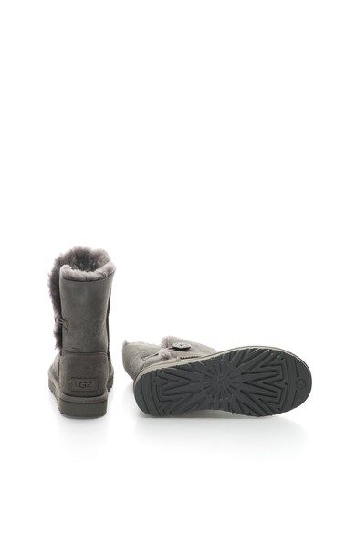 UGG Cizme scurte gri de piele intoarsa Bailey Button Femei