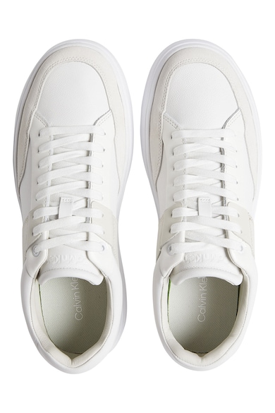 CALVIN KLEIN Bőrsneaker nyersbőr részletekkel férfi