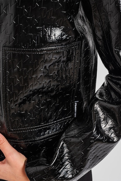 Karl Lagerfeld Lakkozott műbőr dzseki foltzsebekkel női