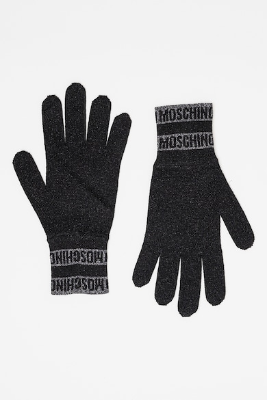 Moschino Бляскави ръкавици с десен с лого Жени
