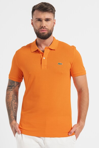 Lacoste Tricou polo de bumbac cu logo brodat Barbati