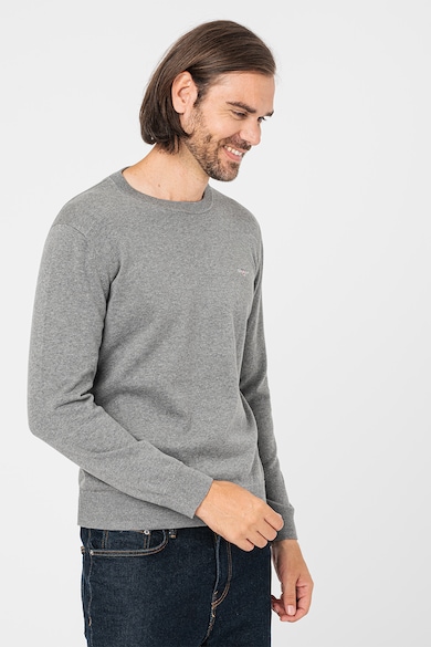 Gant Класически фино плетен пуловер с овално деколте Мъже