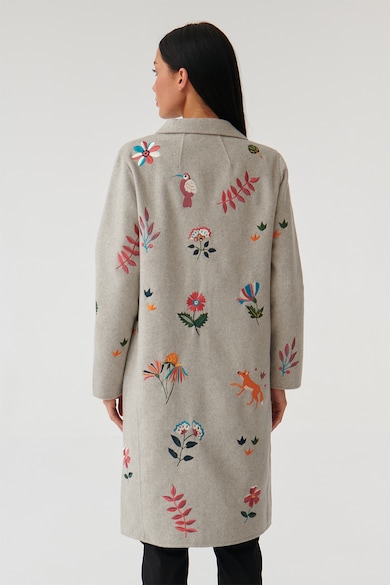 Tatuum Gyapjútartalmú kabát hímzett mintával női