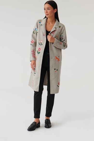 Tatuum Gyapjútartalmú kabát hímzett mintával női