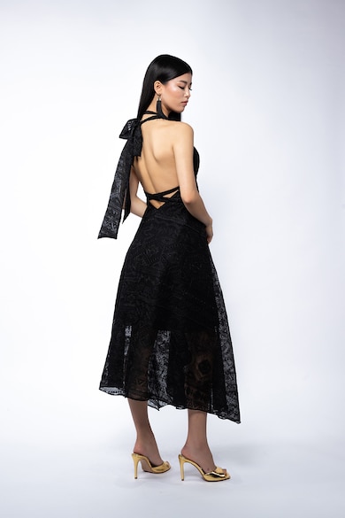 Monarh Aszimmetrikus selyemruha nyitott hátrésszel női