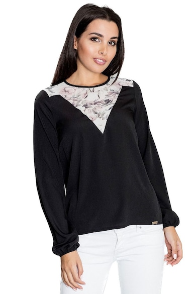 Tricou cu mânecă lungă pentru femei Guibeth M549 negru - Negru