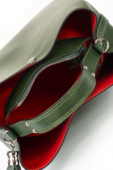Massimo Castelli Кожена чанта с декоративни пискюли Жени