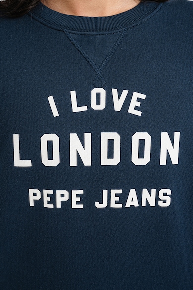 Pepe Jeans London Суитшърт с овално деколте и шарки Мъже