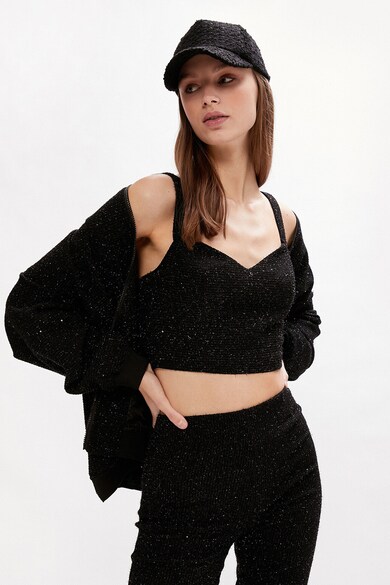 KOTON Fémszálas crop top női