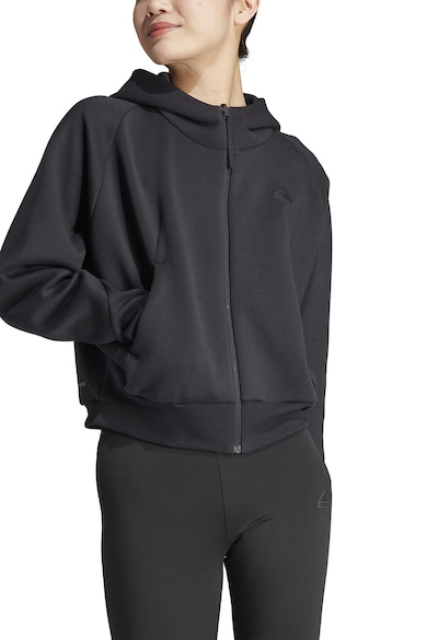 adidas Sportswear Cipzáros pulóver kapucnival és ferde zsebekkel női