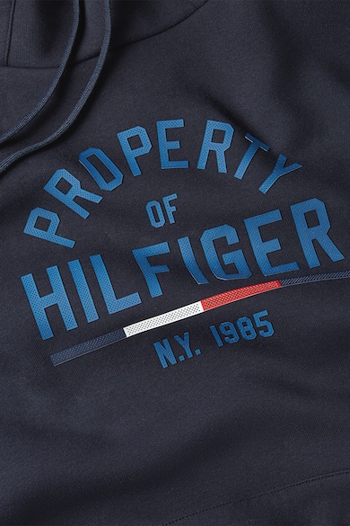 Tommy Hilfiger Normál fazonú mintás kapucnis sportpulóver ejtett ujjakkal és kapucnival férfi
