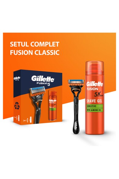 Gillette Fusion5 ajándékkészlet: Borotva + Fusion Ultra Sensitive borotvagél, 200 ml férfi