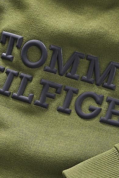 Tommy Hilfiger Organikuspamut tartalmú kapucnis pulóver domború logóval Fiú
