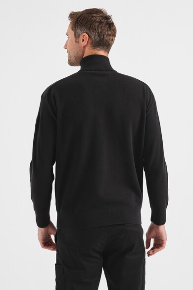 CALVIN KLEIN Пуловер с органичен памук с къс цип Мъже