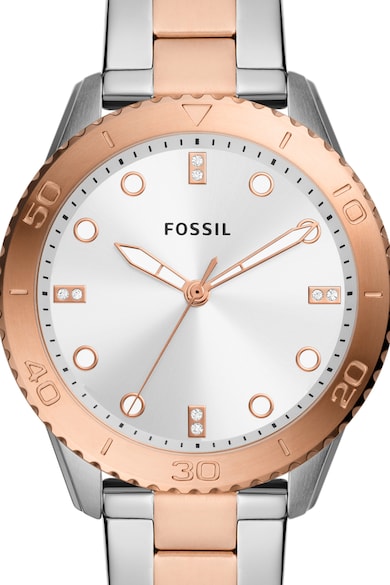 Fossil Кварцов часовник с двуцветен дизайн Жени