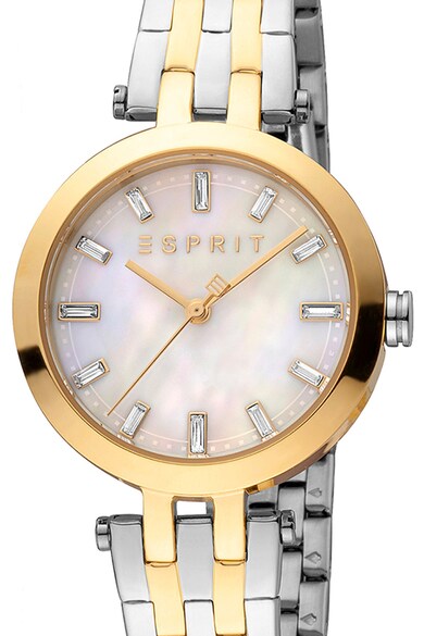 Esprit Двуцветен часовник от неръждаема стомана и гривна Жени