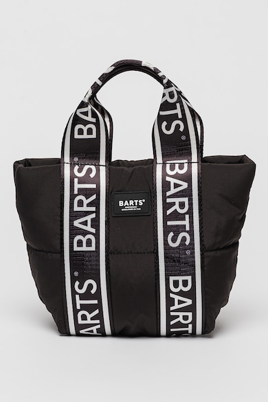 Geanta crossbody cu finisaj rezistent la apa si manere cu logo Jazka - Alb/Negru