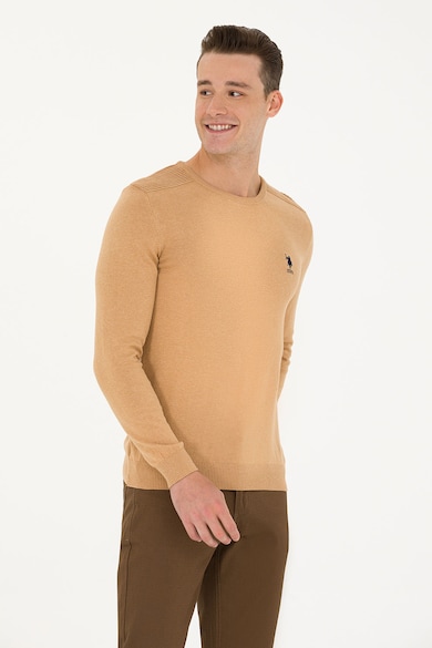 U.S. Polo Assn. Фино плетен пуловер с овално деколте Мъже