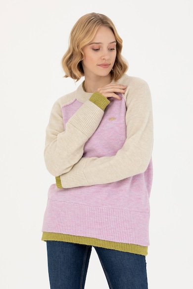 U.S. Polo Assn. Уголемен двуцветен пуловер Жени