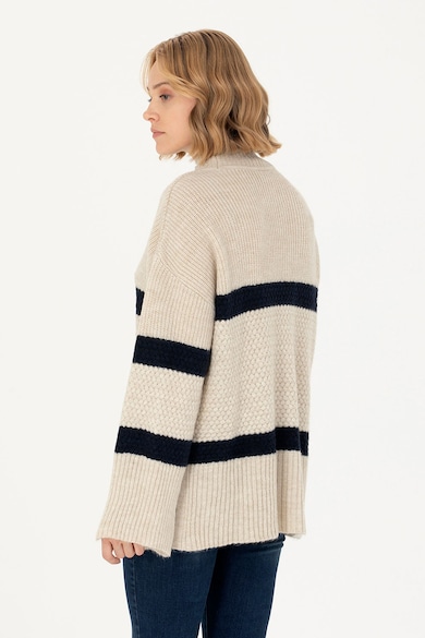 U.S. Polo Assn. Bő fazonú csíkos pulóver női