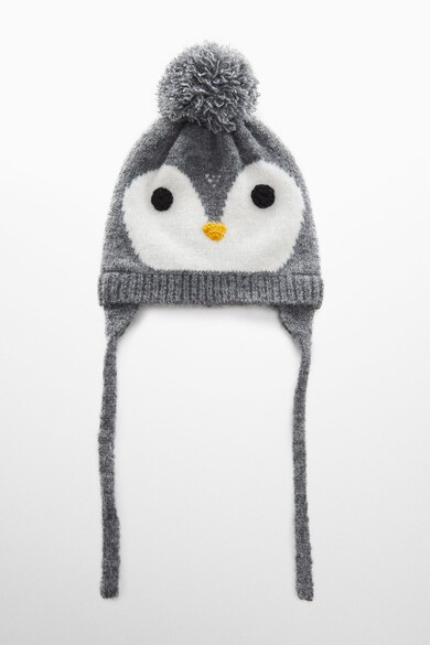 Mango Фино плетена шапка Pingu с дизайн на пингвин Момчета