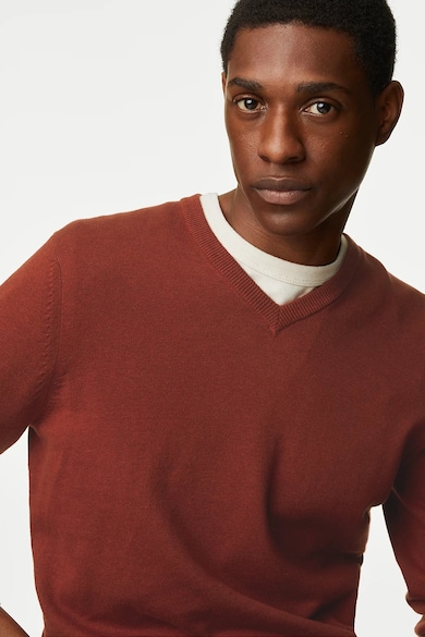 Marks & Spencer V-nyakú finomkötött pulóver férfi