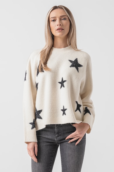 AllSaints Starlet csillagmintás gyapjútartalmú pulóver női