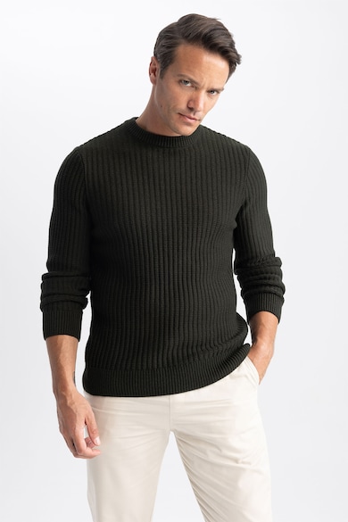 DeFacto Плетен пуловер с овално деколте Мъже
