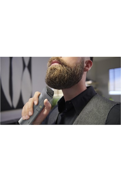 Philips Aparat de tuns barba si parul 10 in 1  Multigroom All in One MG5920/15, tehnologie BeardSense, lame din otel cu auto-ascutire, 11 setari de lungime, rezistent la apa, husa, Negru / Argintiu Barbati
