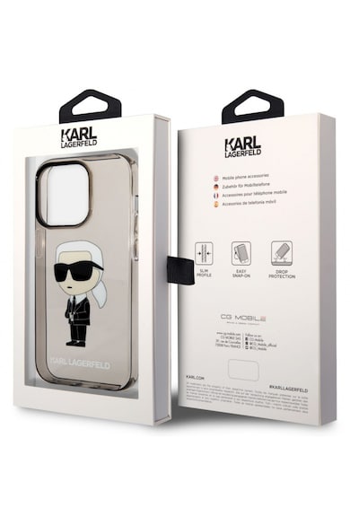 Karl Lagerfeld Husa de protectie  IML Ikonik NFT pentru iPhone 14 Pro Max, Negru Barbati