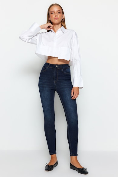 Trendyol Skinny fit crop farmernadrág magas derékrésszel női