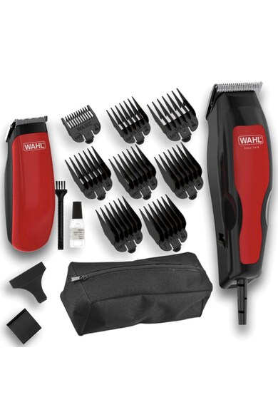 Wahl Masina de Tuns   Home Pro 100 Combo, Set 2 aparate, alimentare cablu, 3 -25mm, Lame cu autoascutire, Negru/Rosu Barbati