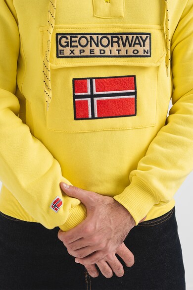 Geo Norway Gymclass kapucnis pulóver foltzsebbel és cipzáros hasítékkal férfi