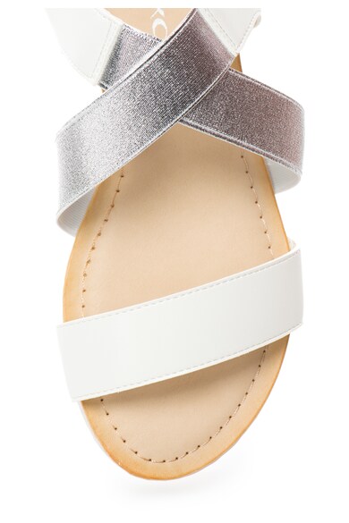 Oakoui Sandale flatform alb cu argintiu Camelia Femei
