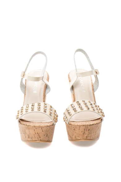 Oakoui Sandale wedge albe Consuelo Femei