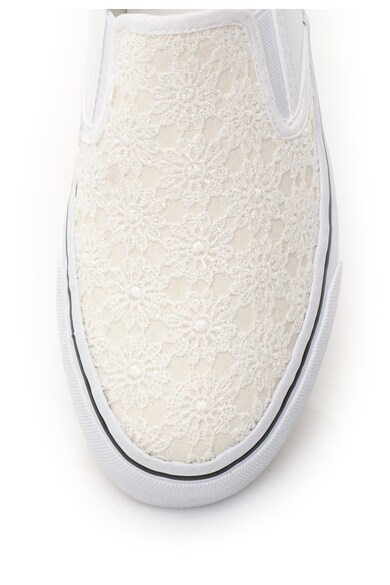 Fiorucci Pantofi slip-on albi cu detalii de dantela Femei