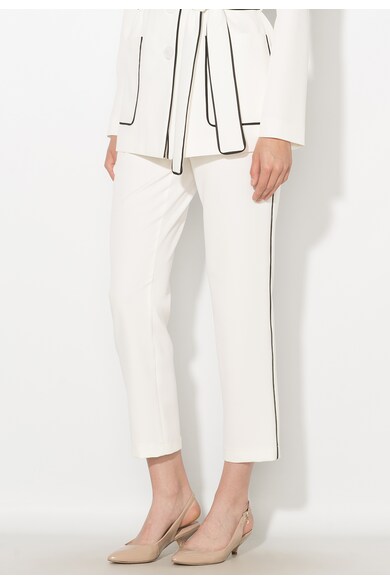 Zee Lane Collection Pantaloni crop albi cu vipusca Femei