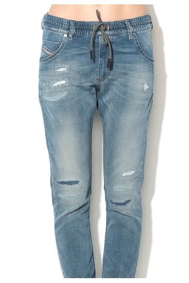 Diesel Blugi albastri din denim cu rupturi decorative Krailey Femei