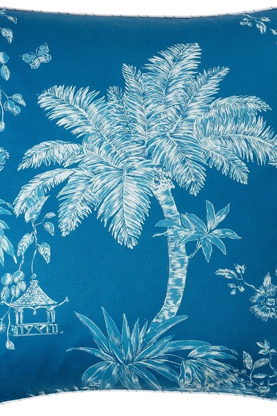 Jardin Secret Perna decorativa in nuante de albastru cu model tropical Elise Barbati