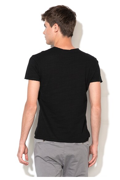 Zee Lane Denim Тениска в черен меланж с джоб на гърдите Мъже