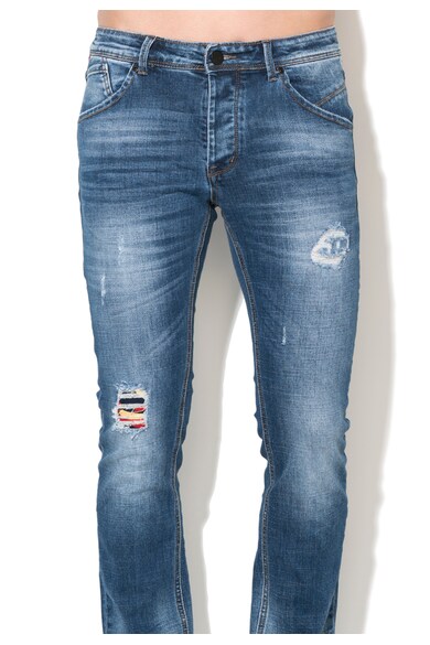 Zee Lane Denim Blugi albastri cu rupturi decorative discrete Barbati