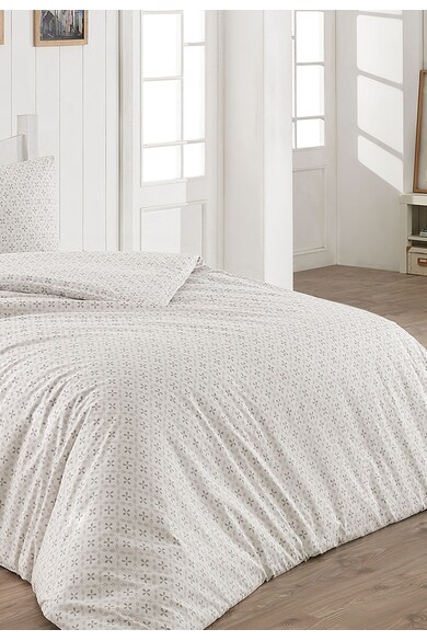 Leunelle Lenjerie de pat alb cu lila Crochet Barbati