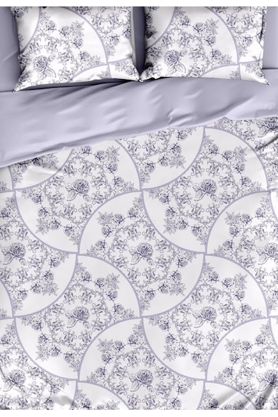 Leunelle Lenjerie de pat lila si alb cu imprimeu floral Femei